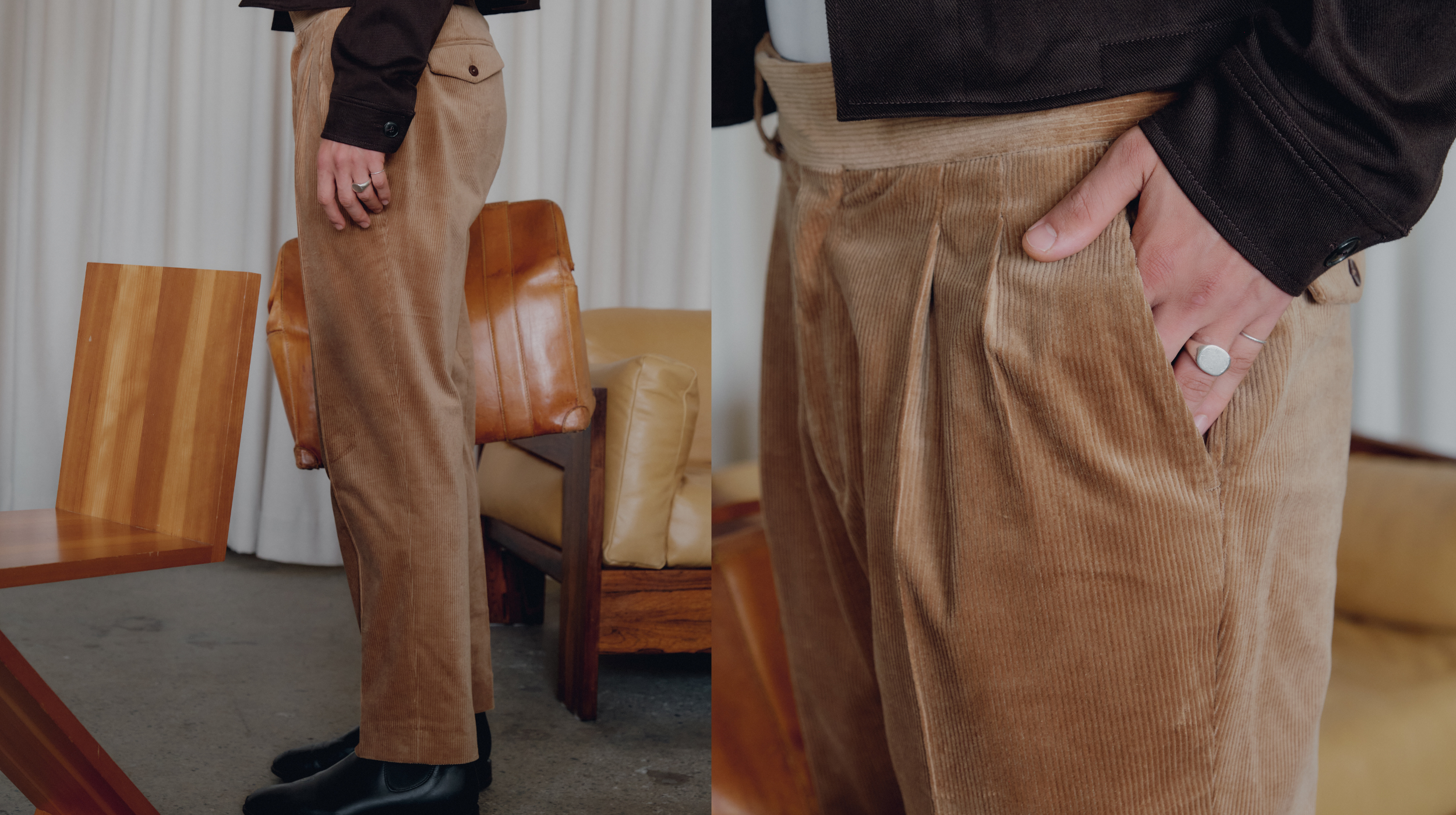 Pantalon en corduroy fait sur mesure
